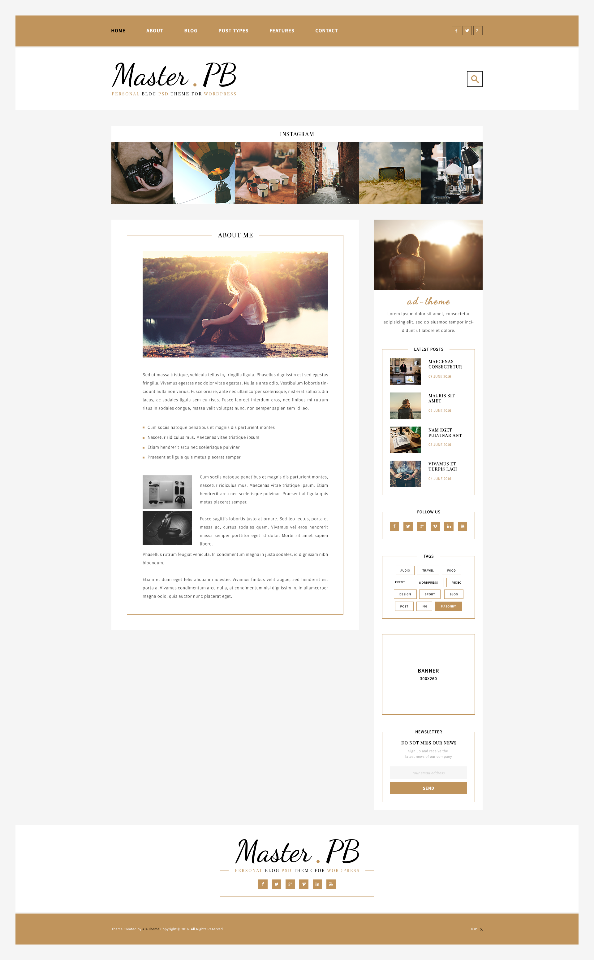 Master PB – Personal Blog HTML Template – Fastcode.Space