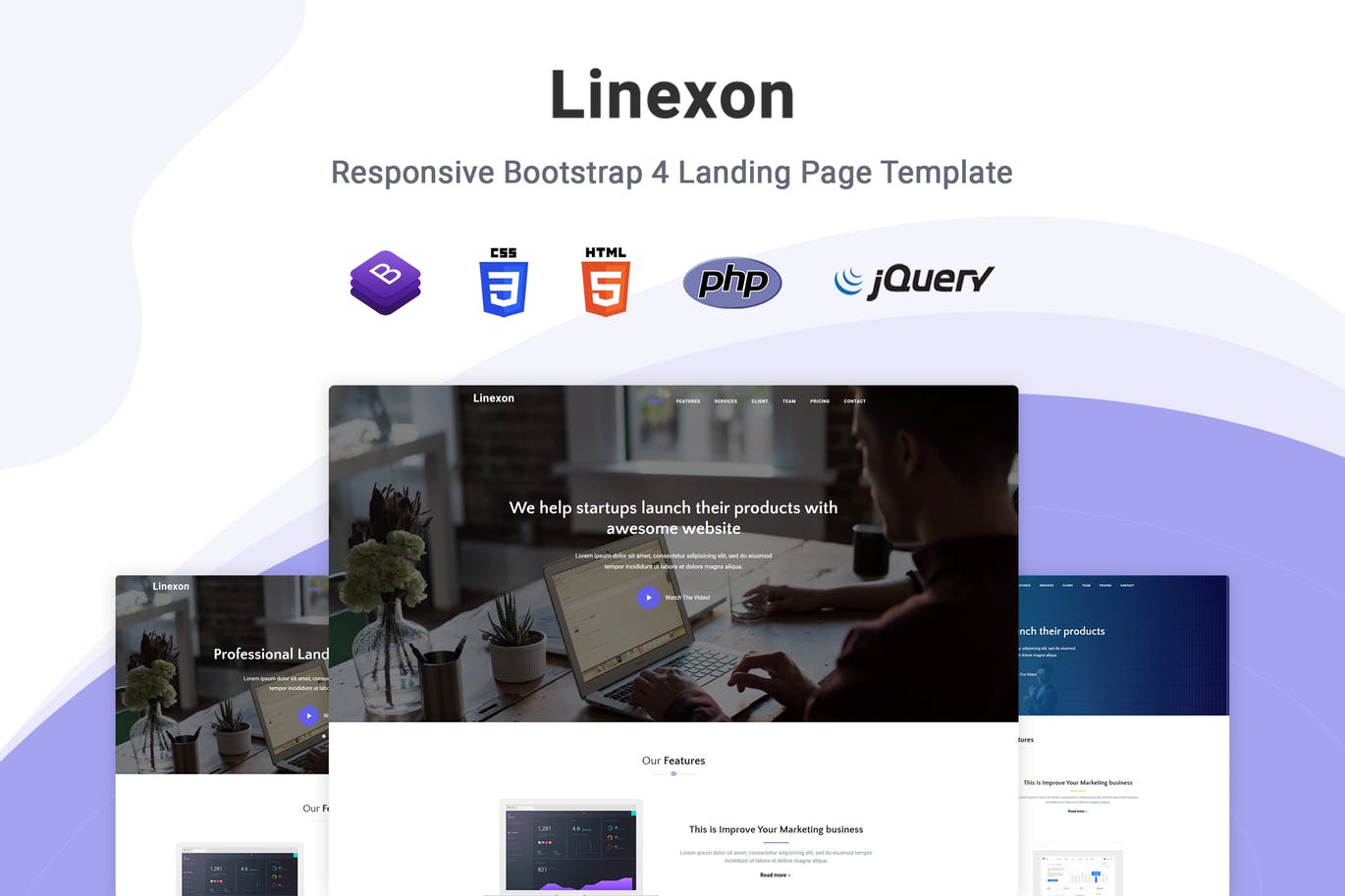 Linexon Bootstrap  4  Landing  Page  Template  Fastcode Space