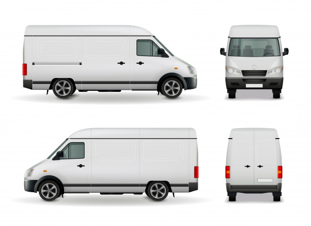 Realistic white cargo van – Fastcode.Space