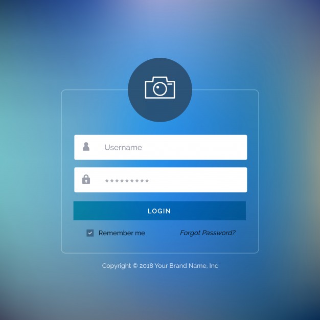 Web login template with blue (Turbo Premium Space